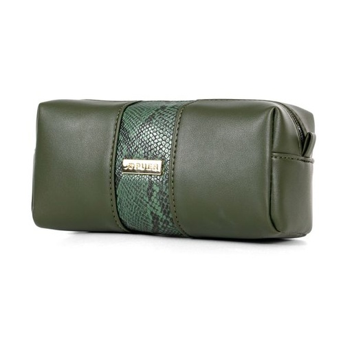 [11513] Cosmetic Bag Sylvia Snake Print Green