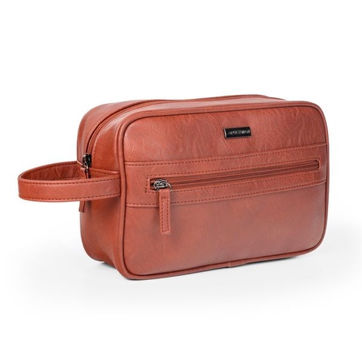[10722] Mens Toiletry Bag Connor PU Brown