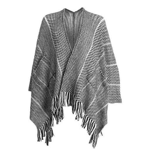 [16100] Scarf Knitted Sleeve Wrap with Pocket Black