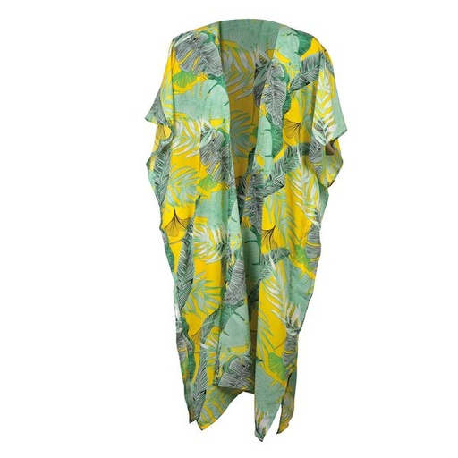 [7694] Kaftan Tropical Print Yellow