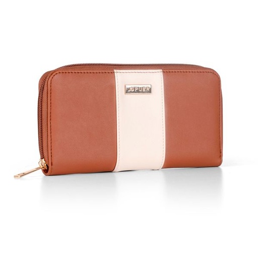 [13432] Purse Collette Zip Around Beige/ Tan