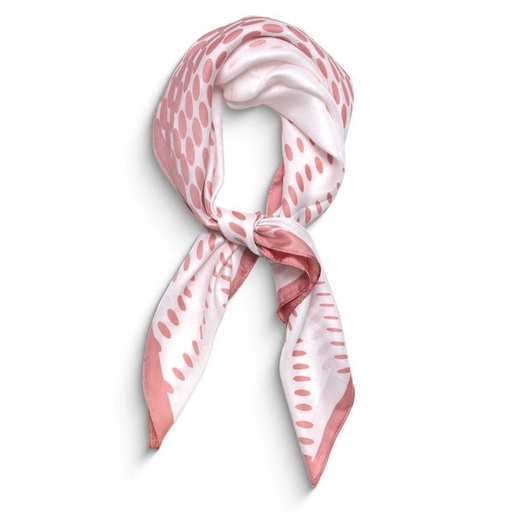 [14020] Scarf Dotted Print Small Neck Pink White