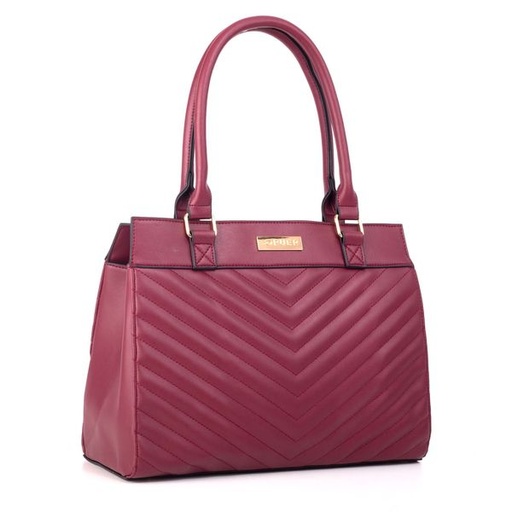 [6952] Handbag Chloe Quilted Satchel Burgundy